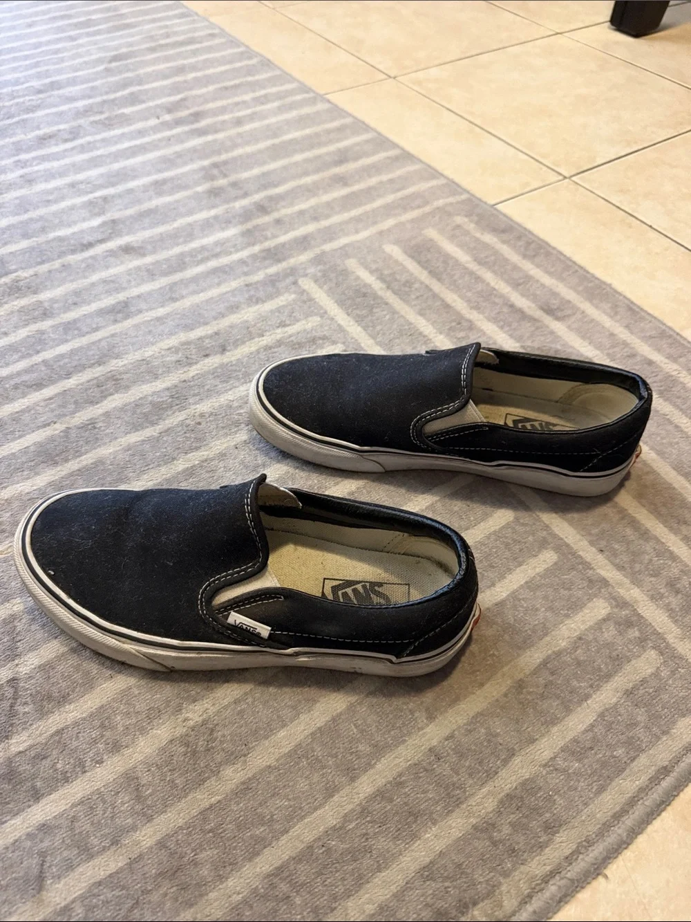 Vans Black Slip-On Canvas Loafers for Men